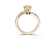 Cushion Cut Bypass Pavé Engagement Ring Setting for a Fancy Yellow Lab-Grown Diamond | Yellow Gold
