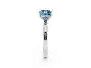 Fancy Blue Princess Cut Diamond Solitaire Ring Set in Platinum with Thin Band and Prong Setting