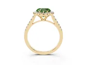 Heart-Shaped Raised Halo Engagement Ring Setting for a Fancy Green Lab-Grown Diamond | Yellow Gold