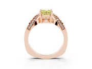 Oval Bypass Engagement Ring Setting for a Fancy Yellow Lab-Grown Diamond | Pavé Ribbon | Rose Gold