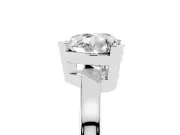 Heart Cut Diamond Solitaire Ring Set in Platinum with Prong Head and Smooth Polished Band