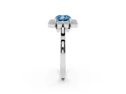 Cushion Cut Halo Engagement Ring Setting for a Fancy Blue Lab-Grown Diamond | Sterling Silver - Design NV-24775