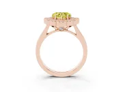 Heart-Shaped Milgrain Cluster Halo Engagement Ring Setting for a Fancy Yellow Lab-Grown Diamond | Plain Band | Rose Gold