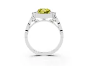 Princess Cut Scalloped Halo Engagement Ring Setting for a Fancy Yellow Lab-Grown Diamond | Pave Band | White Gold