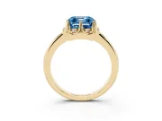 Asscher Cut Petal Halo Engagement Ring Setting for a Fancy Blue Lab-Grown Diamond | Yellow Gold
