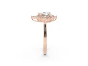 Heart-Shaped Cluster Halo Engagement Ring Setting | Rose Gold