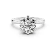 Round Tapered Solitaire Engagement Ring Setting | Claw Prong Head | White Gold
