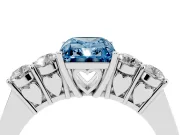 Radiant Cut 5 Stone Engagement Ring Setting for a Fancy Blue Lab-Grown Diamond | Sterling Silver