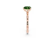 Heart-Shaped Bamboo Engagement Ring Setting for a Fancy Green Lab-Grown Diamond | Rose Gold