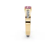 Cushion Cut Channel-Set Engagement Ring Setting for a Fancy Pink Lab-Grown Diamond | Yellow Gold