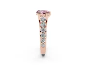 Pear-Shaped Graduated Engagement Ring Setting for a Fancy Pink Lab-Grown Diamond | Rose Gold