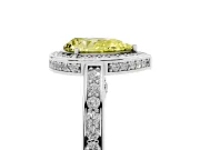 Pear-Shaped Sectioned Halo Engagement Ring Setting for a Fancy Yellow Lab-Grown Diamond | Platinum