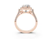 Heart-Shaped Halo Engagement Ring Setting | Pointed Pave Shoulders | Rose Gold