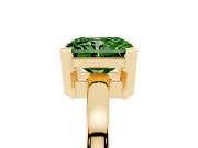 Radiant Cut Solitaire Engagement Ring Setting for a Fancy Green Lab-Grown Diamond | Flat Tab Prongs | Yellow Gold