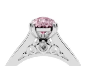 Pear-Shaped Channel Engagement Ring Setting for a Fancy Pink Lab-Grown Diamond | Sterling Silver - Design NV-24671