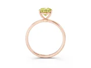 Oval Thin Solitaire Engagement Ring Setting for a Fancy Yellow Lab-Grown Diamond | Straight Plain Band | Rose Gold