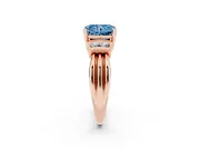 Radiant Cut Bar-Set Engagement Ring Setting for a Fancy Blue Lab-Grown Diamond | Rose Gold