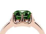 Asscher Cut Petal Halo Engagement Ring Setting for a Fancy Green Lab-Grown Diamond | Rose Gold