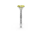 Oval Pave Engagement Ring Setting for a Fancy Yellow Lab-Grown Diamond | Shared Prong Band | Sterling Silver