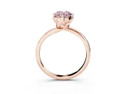 Oval Bypass Solitaire Engagement Ring Setting for a Fancy Pink Lab-Grown Diamond | Rose Gold