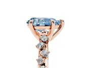 Pear-Shaped Graduated Accent Engagement Ring Setting for a Fancy Blue Lab-Grown Diamond | Rose Gold