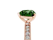 Heart-Shaped Vintage Pavé Engagement Ring Setting for a Fancy Green Lab-Grown Diamond | Rose Gold