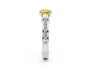 Cushion Cut Channel Engagement Ring Setting for a Fancy Yellow Lab-Grown Diamond | White Gold - Design NV-24671