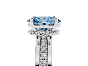 Oval Channel Engagement Ring Setting for a Fancy Blue Lab-Grown Diamond | White Gold