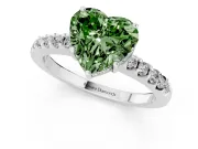 Heart-Shaped Engagement Ring Setting for a Fancy Green Lab-Grown Diamond | White Gold - Design NV-24649