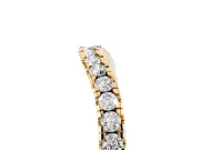 Round Diamond Curved Pavé Wedding Band Set in Yellow gold for Stacking