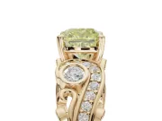 Cushion Cut Swirl Engagement Ring Setting for a Fancy Yellow Lab-Grown Diamond | Yellow Gold