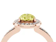Pear-Shaped Bezel-Rim Halo Engagement Ring Setting for a Fancy Yellow Lab-Grown Diamond | Pave Band | Rose Gold