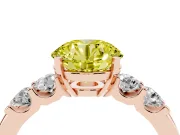 Round Five Stone Engagement Ring Setting for a Fancy Yellow Lab-Grown Diamond | Rose Gold