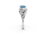 Heart-Shaped Bypass Engagement Ring Setting for a Fancy Blue Lab-Grown Diamond | Sterling Silver