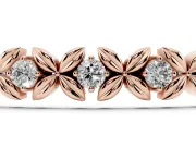 Round Lab-Grown Diamond XOXO Tennis Bracelet | Petal X Links | Rose Gold