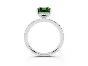 Asscher Cut Hidden Halo Engagement Ring Setting for a Fancy Green Lab-Grown Diamond | Platinum