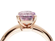 Radiant Cut Solitaire Engagement Ring Setting for a Fancy Pink Lab-Grown Diamond | Tapered Plain Band | Rose Gold