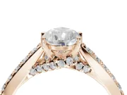Pear-Shaped Pavé Solitaire Engagement Ring Setting | Crossover Gallery | Rose Gold