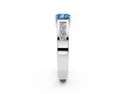 Cushion Cut Channel-Set Engagement Ring Setting for a Fancy Blue Lab-Grown Diamond | Platinum