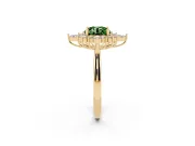 Round Engagement Ring Setting for a Fancy Green Lab-Grown Diamond | Yellow Gold - Design NV-24790