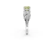 Cushion Cut Swirl Engagement Ring Setting for a Fancy Yellow Lab-Grown Diamond | Sterling Silver