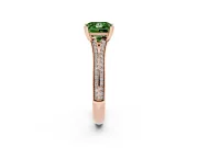 Princess Cut Split Shank Engagement Ring Setting for a Fancy Green Lab-Grown Diamond | Pave Band | Rose Gold