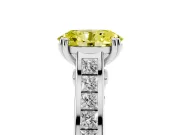 Oval Channel Set Solitaire Engagement Ring Setting for a Fancy Yellow Lab-Grown Diamond | Princess Channel | White Gold