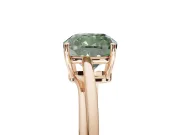 Cushion Cut Bypass Solitaire Engagement Ring Setting for a Fancy Green Lab-Grown Diamond | Rose Gold