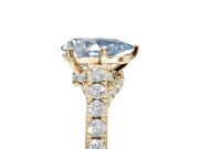 Pear-Shaped Pavé Solitaire Engagement Ring Setting for a Fancy Blue Lab-Grown Diamond | Crossover Gallery | Yellow Gold