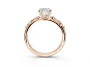 Cushion Cut Solitaire Engagement Ring Setting | Graduated Scattered Accents | Rose Gold