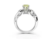 Cushion Cut Swirl Engagement Ring Setting for a Fancy Yellow Lab-Grown Diamond | Platinum