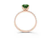 Radiant Cut Pave Engagement Ring Setting for a Fancy Green Lab-Grown Diamond | Slim Band | Rose Gold