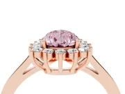 Pear-Shaped Scalloped Halo Engagement Ring Setting for a Fancy Pink Lab-Grown Diamond | Rose Gold