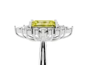 Emerald Cut Engagement Ring Setting for a Fancy Yellow Lab-Grown Diamond | White Gold - Design NV-24790